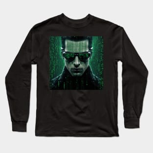 Matrix Series, Green Coded Long Sleeve T-Shirt